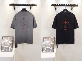 Chrome Hearts CH new washed fabric embroidered short-sleeved T-shirt-5421  